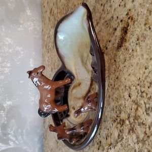 Vintage MCM horse / foal trinket tray / ashtray made in Japan